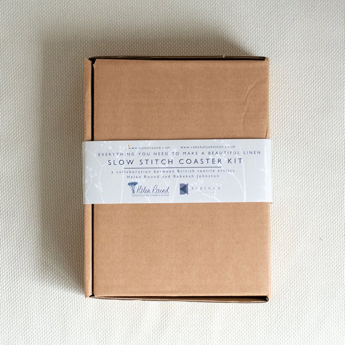 Slow Stitch Linen Coaster Kit by Helen Round Moonpig