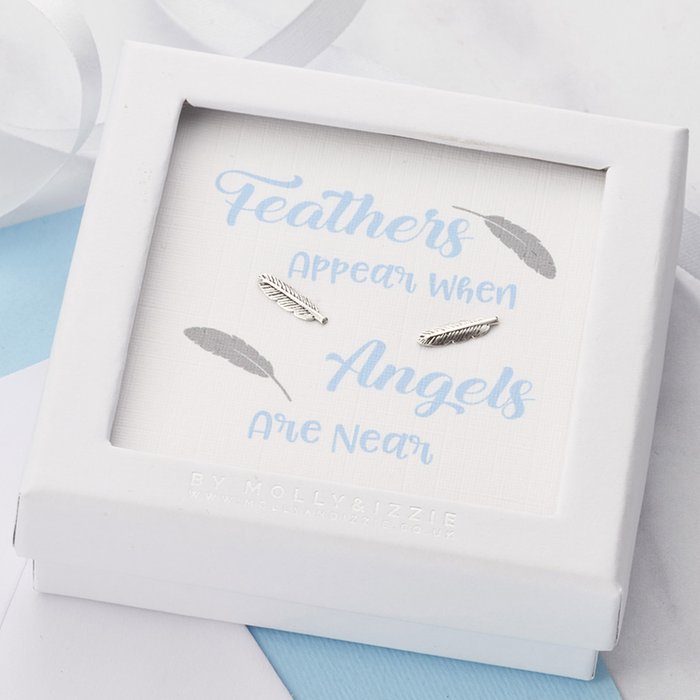 Sterling Silver Feather Earrings by Molly & Izzie