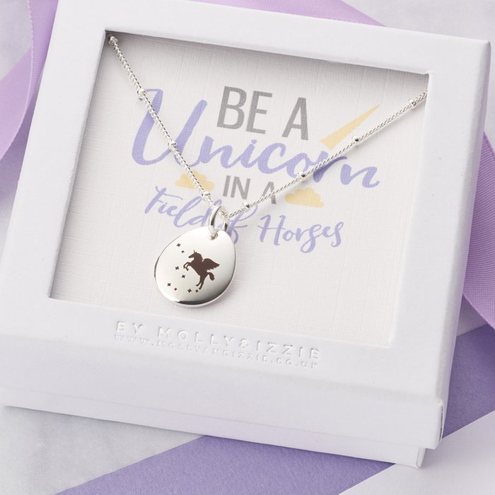 Silver-plated Unicorn Necklace by Molly & Izzie