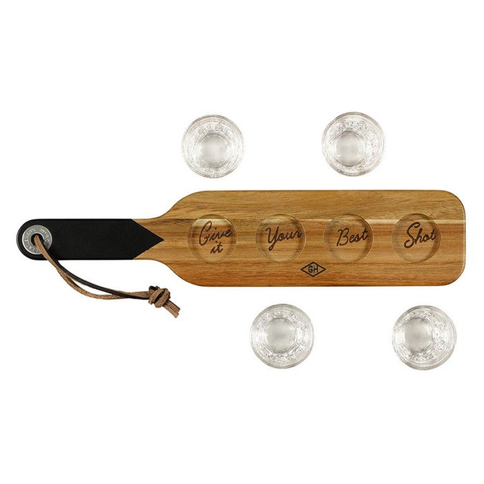 Serving Paddle & Shot Glasses