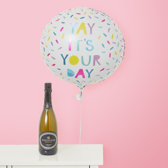 Yay It's Your Day Balloon & Prodezza Prosecco Brut