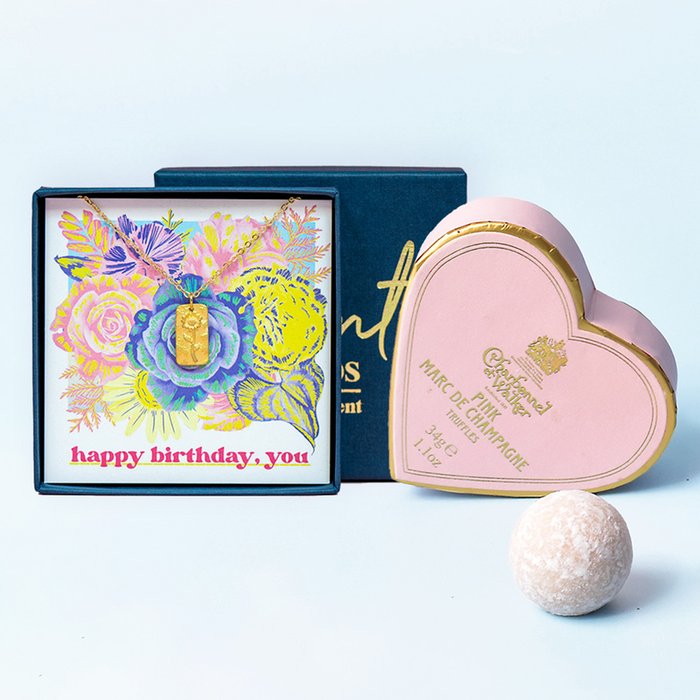 Birthday Necklace & Truffles Gift Set