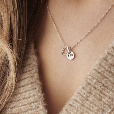 'Love You' Tag Silver Necklace