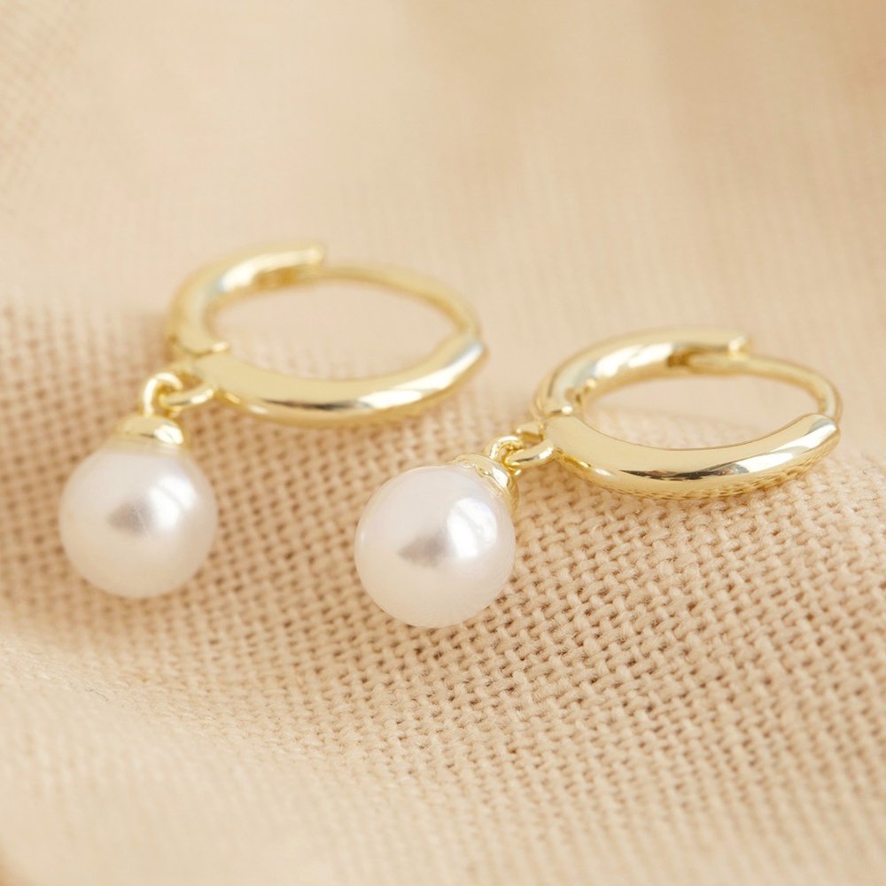 Lisa Angel Pearl June Birthstone Hoop Earrings