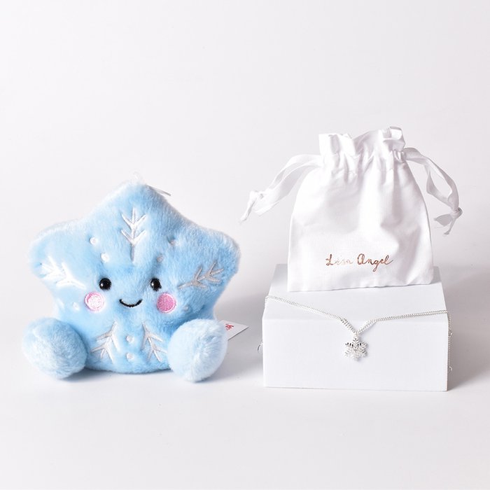 Palm Pals Snowflake Plush & Lisa Angel Snowflake Charm Bracelet