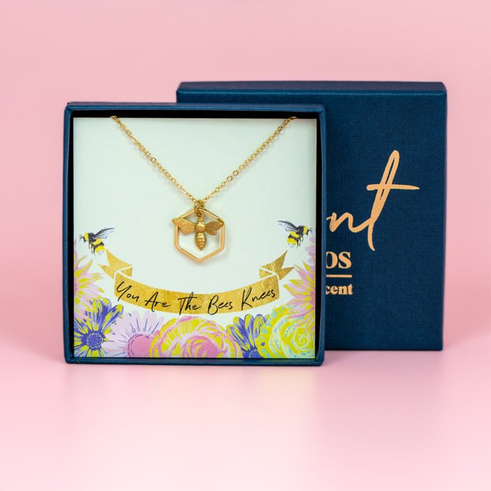 You're The Bees Knees Gold Bee Necklace
