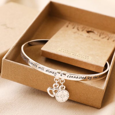 Sisters' Meaningful Word Silver Bangle
