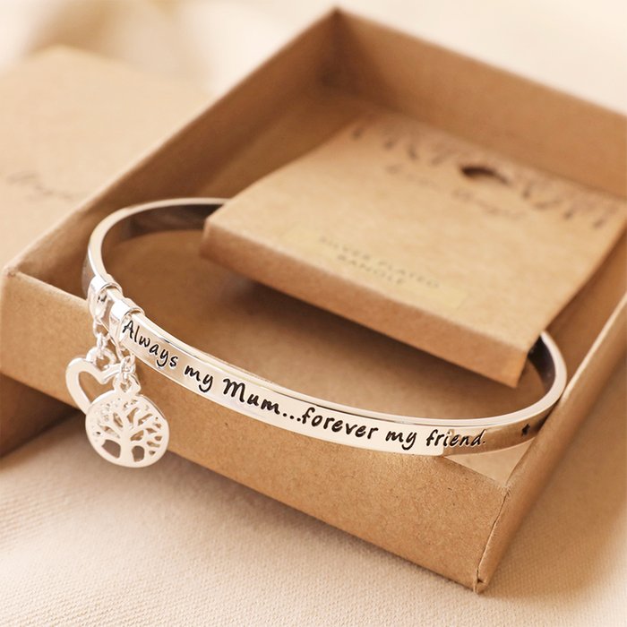 Always My Mum' Meaningful Word Silver Bangle