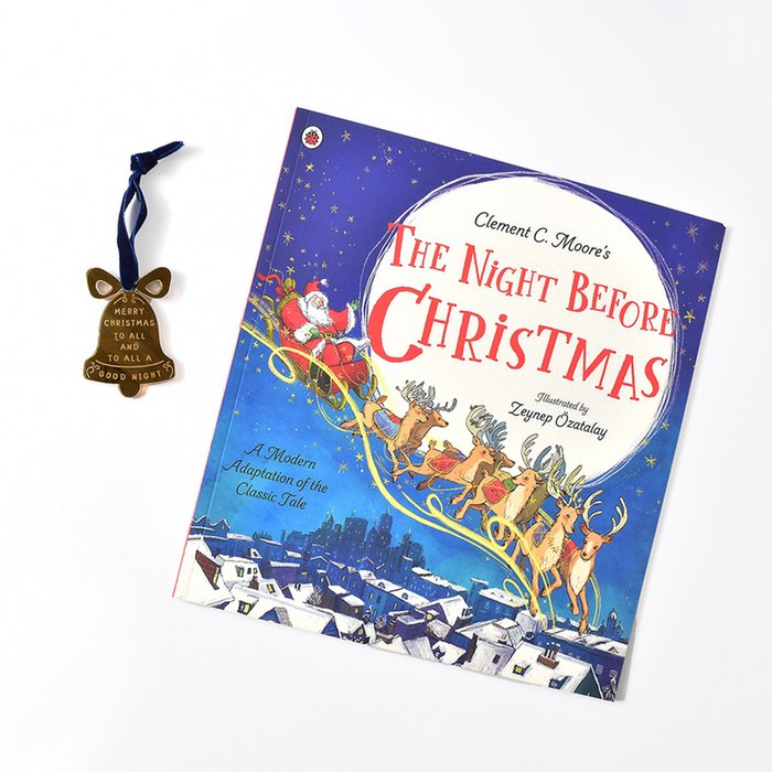 Lisa Angel Christmas Bell Ornament & The Night Before Christmas Book