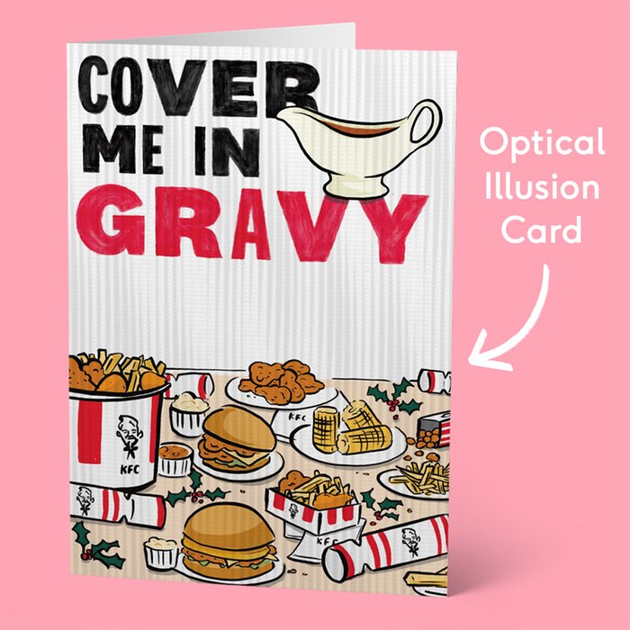Cover Me In Gravy Optical Illusion Blank Card