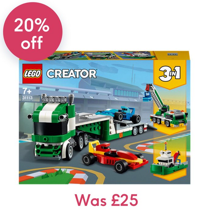 LEGO Creator 3 in 1 Race Car Transporter Set (31113)