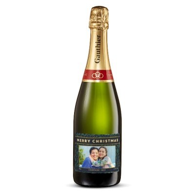 Personalised Champagne Christmas Photo Upload