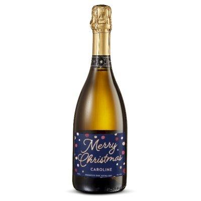 Personalised Prosecco Merry Christmas 75cl