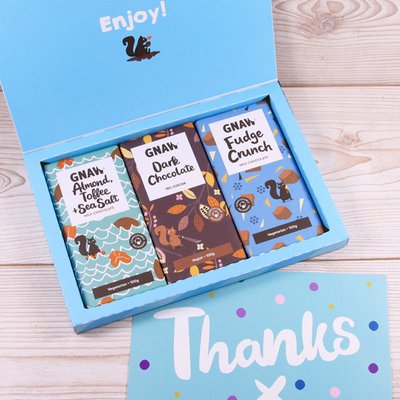 Gnaw Thank You Letterbox Chocolates 300g (Contains 3 Bars)