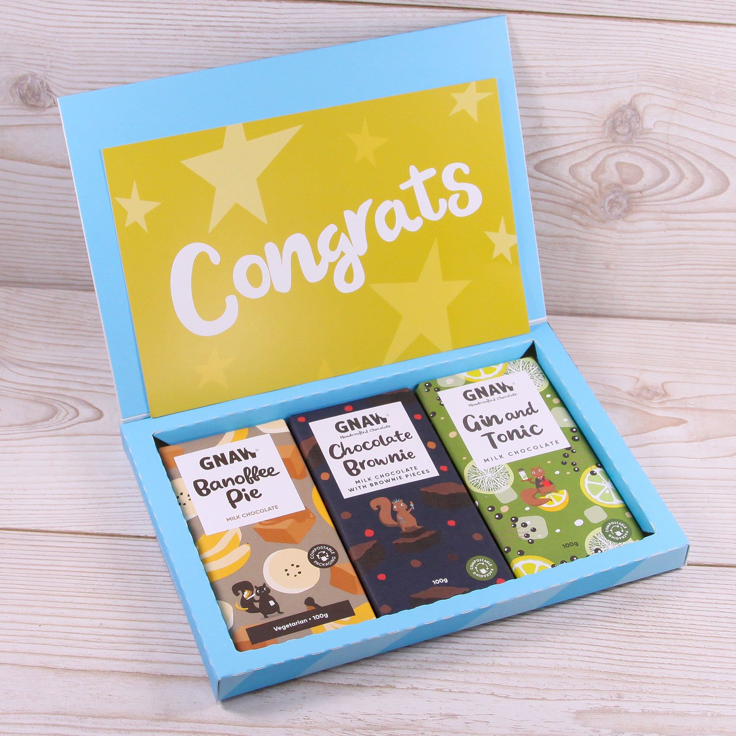 Gnaw Congratulations Letterbox Chocolates 300G (Contains 3 Bars)