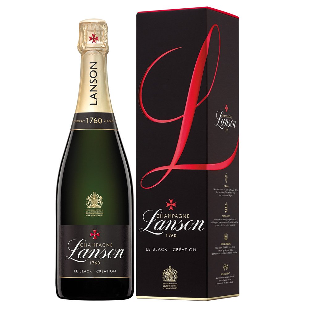 Lanson Le Black Creation Brut Nv Champagne 75Cl Gift Box Alcohol
