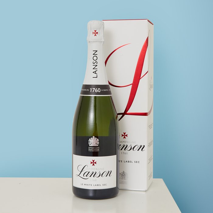 Heart Balloon & Lanson le White Label Champagne Gift Set Moonpig
