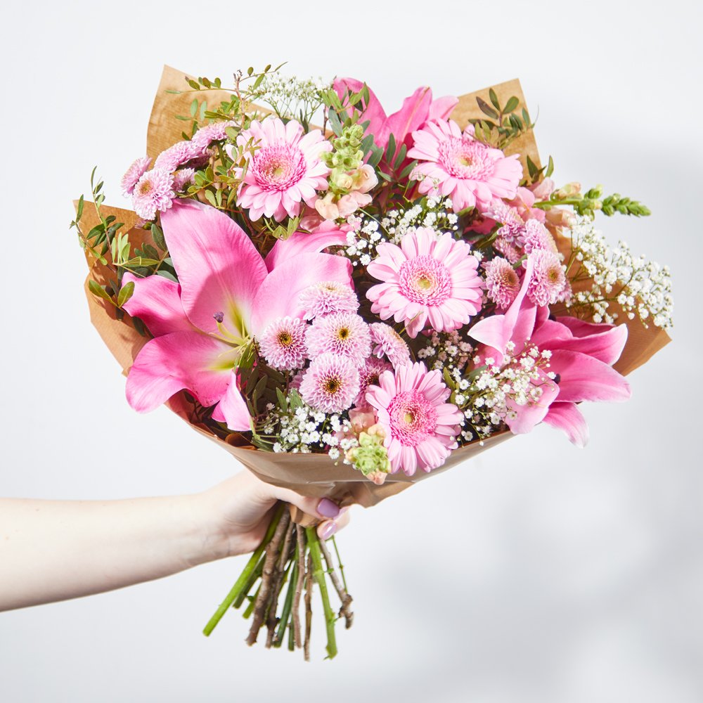 The Birthday Blush Gift Bag Flowers