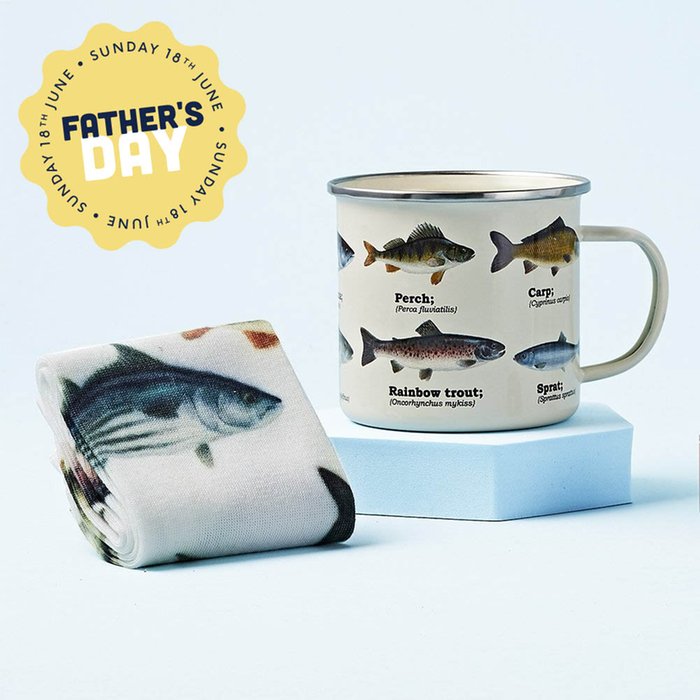 Fish Enamel Mug & Socks Gift Set