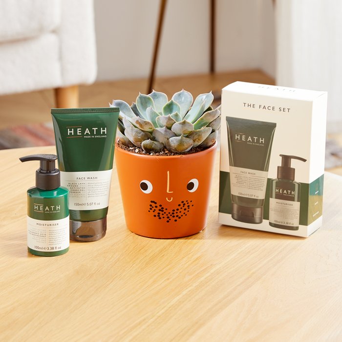 The Small Plant Pal with Heath Face Care Gift Set
