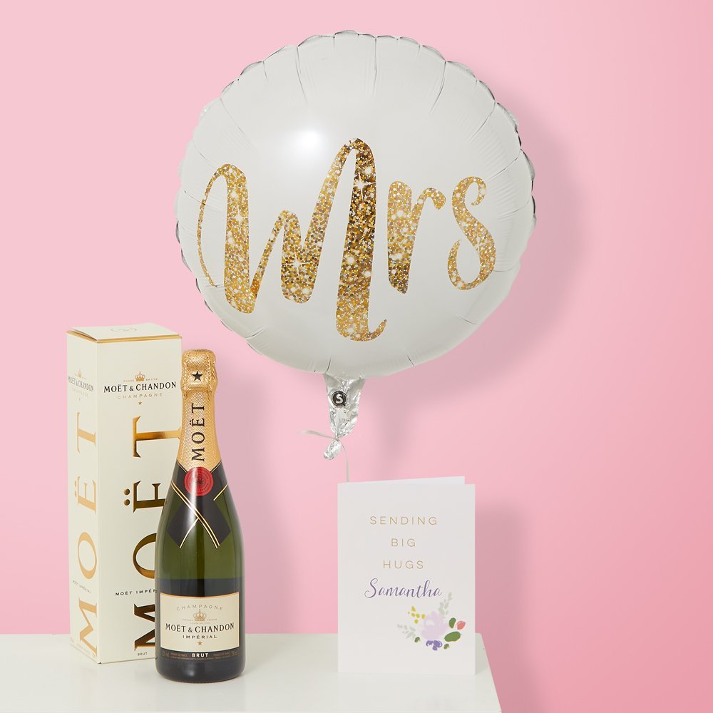 Moët En Chandon Mrs Gold Balloon & Moët Et Chandon Champagne