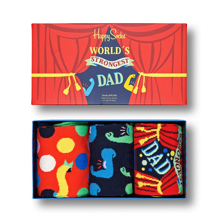 Happy Socks Strongest Dad 3 Pairs Gift Set