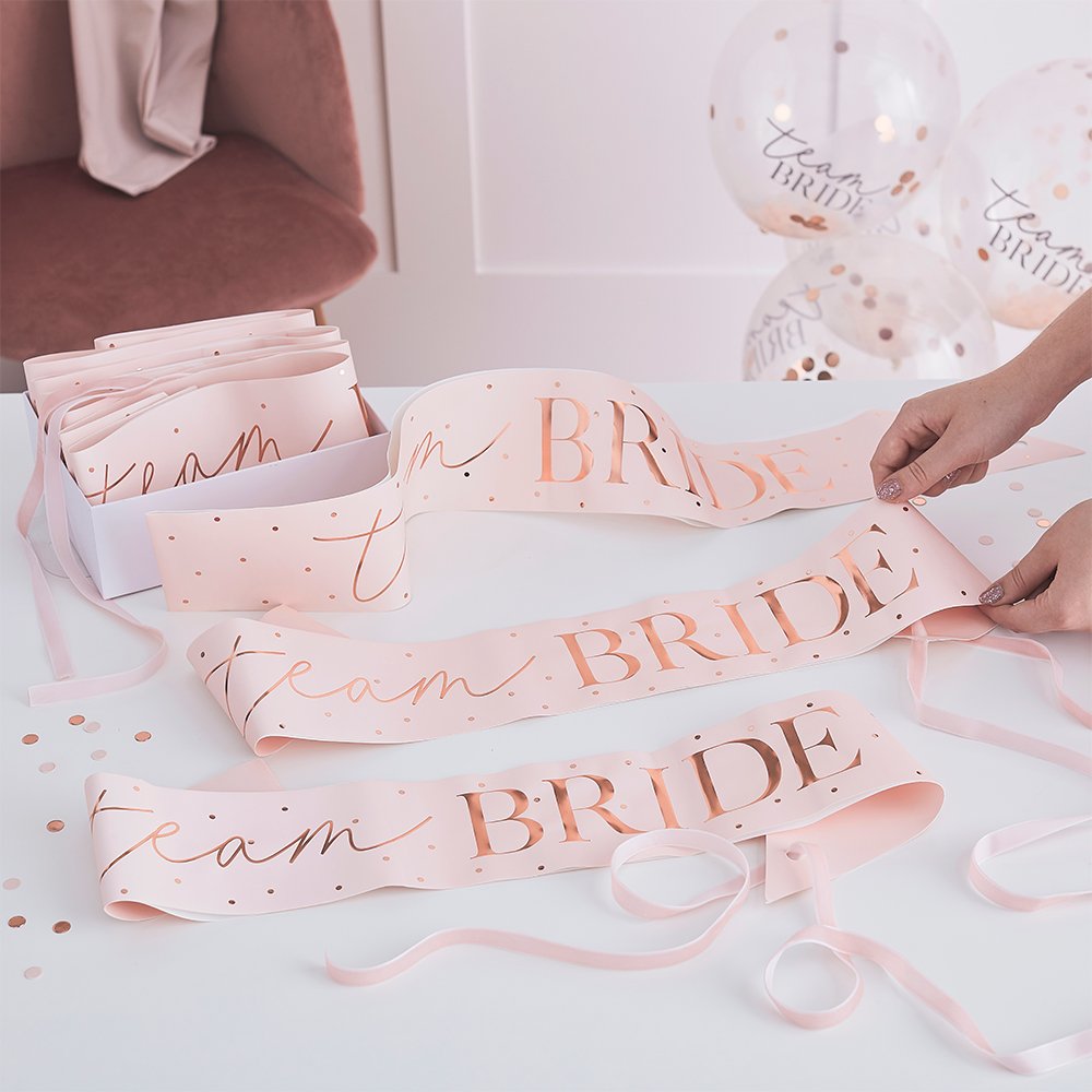 Team Bride 6 Sashes Hen Party Kit