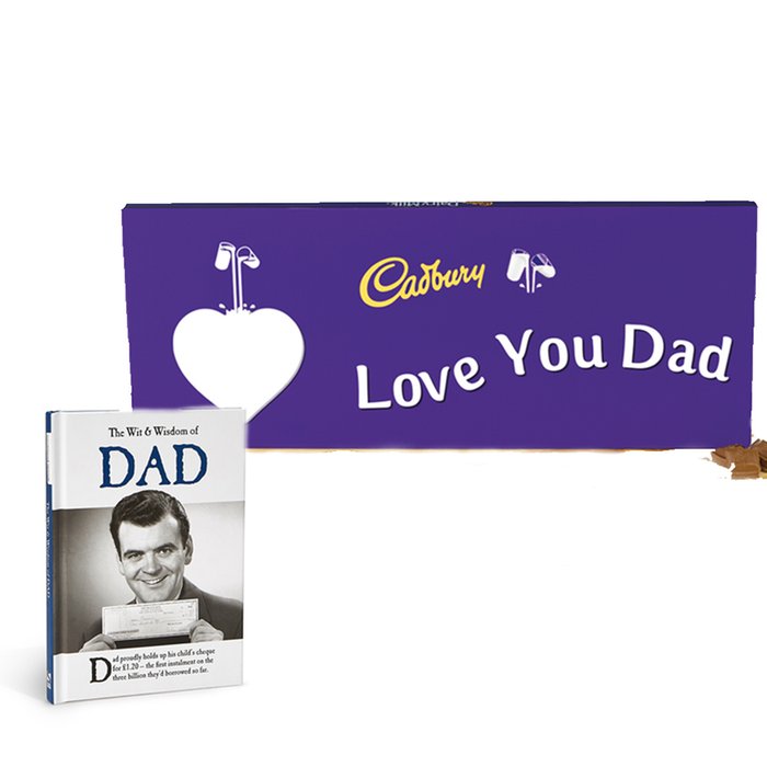 Wit & Wisdom Book & Cadbury Bar Gift Set For Dad