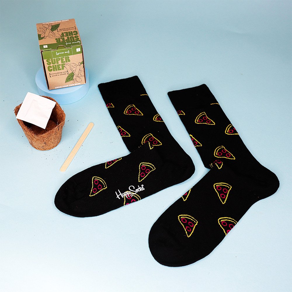 Grow Your Own Basil & Pizza Happy Socks (41 - 46)