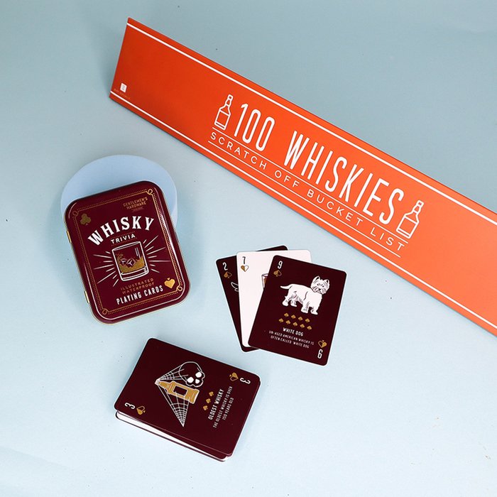 Whiskey Playing Cards & Scratch Poster Gift Set
