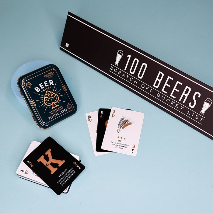 Beer Playing Cards & Scratch Poster Gift Set