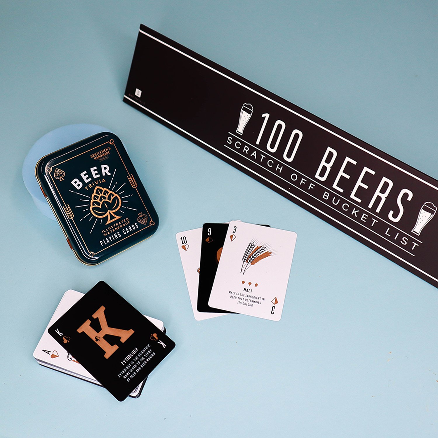 Moonpig Beer Playing Cards & Scratch Poster Gift Set