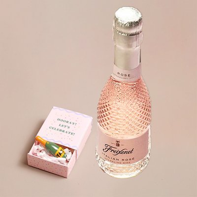 Tiny Matchbox Ceramic Champagne & Freixenet Sparkling Rose 20cl Gift Set