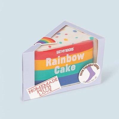 Rainbow Birthday Cake Adult Novelty Socks