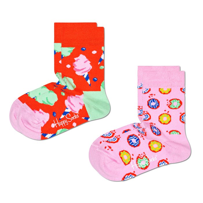Happy Socks Kids 2pk Pack Cotton Candy Socks (4-6 years)