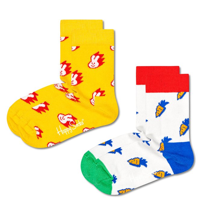 Happy Socks Kids 2pk Pack Bunny Socks (4-6 years)