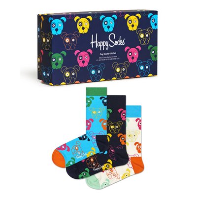 Happy Socks Dog Print Adults 3pk Socks