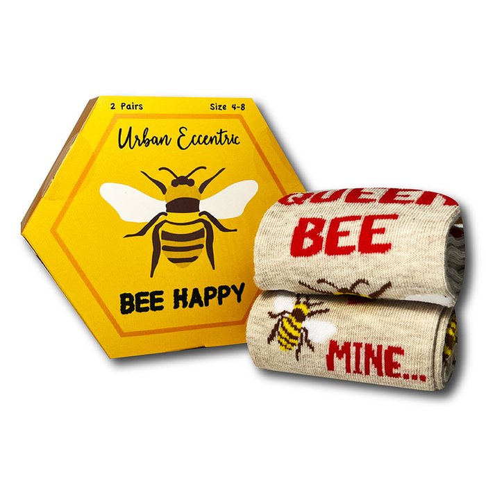 Bee Happy 2pk Socks Gift Set (4-8)