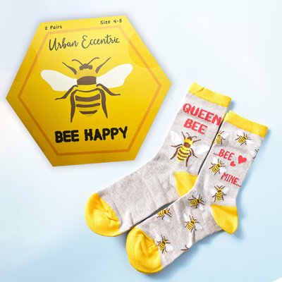 Bee Happy Adults 2pk Socks Gift Set