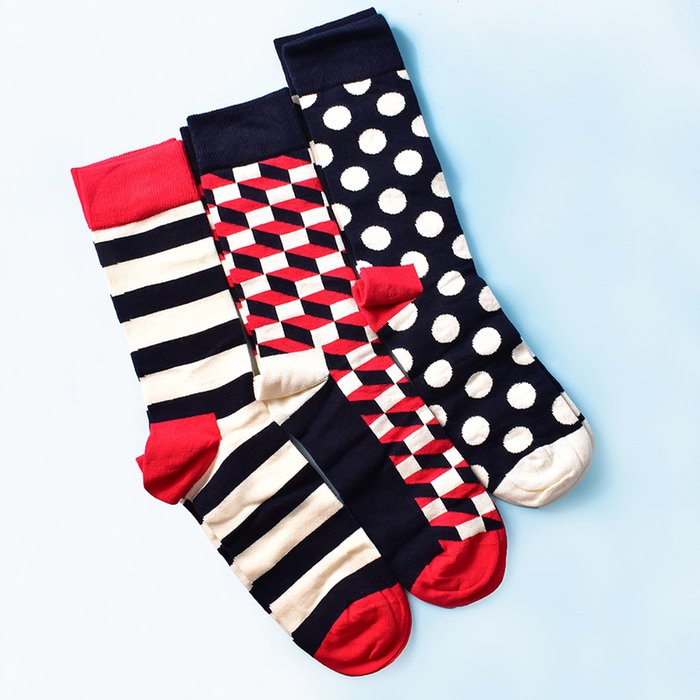 Happy Socks 3-Pack Classic Navy Socks Gift Set (8-12)