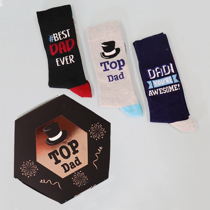 Top Dad 3pk Socks Gift Set (7-11)