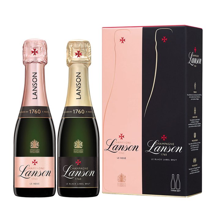 Lanson Le Rosé & Le Black Label Mini Duo 20cl Gift Box