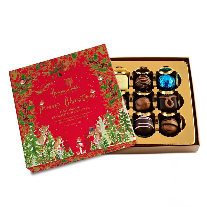 Holdsworth Merry Christmas Handmade Chocolate Gift Box (110g)