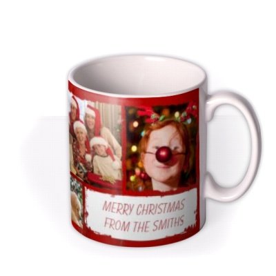 Merry Christmas Collage Photo Upload Mug