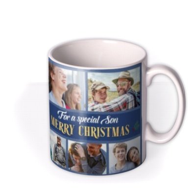 For A Special Son Multiple Photo Upload Christmas Mug