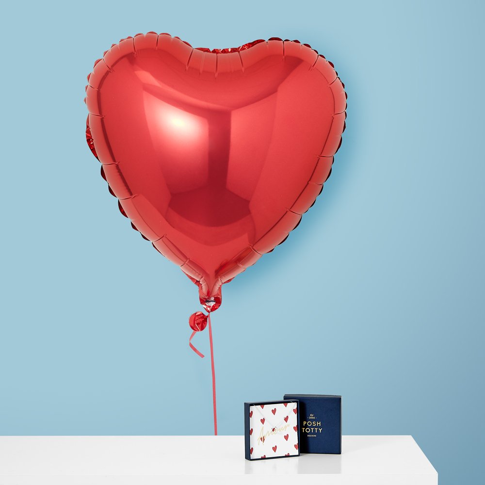 Posh Totty Heart Balloon & Necklace Gift Set