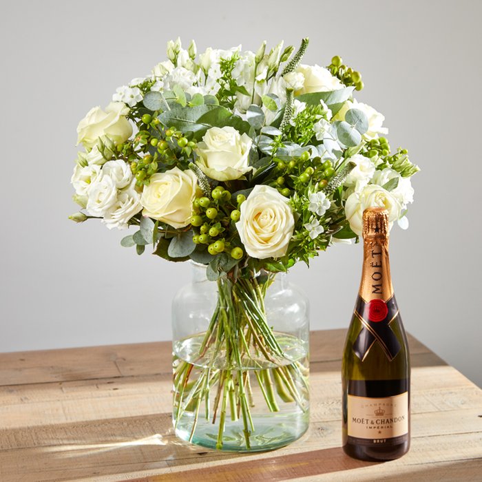 Pure Love and Moet by Arena Flowers