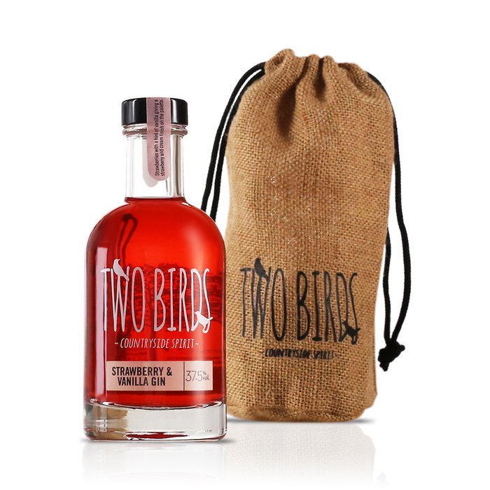 Two Birds Strawberry & Vanilla Gin 20cl Bag Gift Set