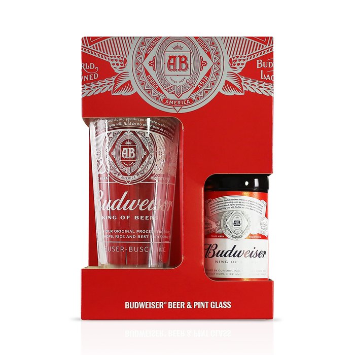 Budweiser Beer and Glass Gift Set Moonpig