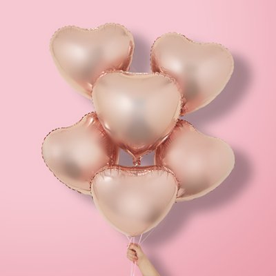 Rose Gold Heart Balloon Bundle